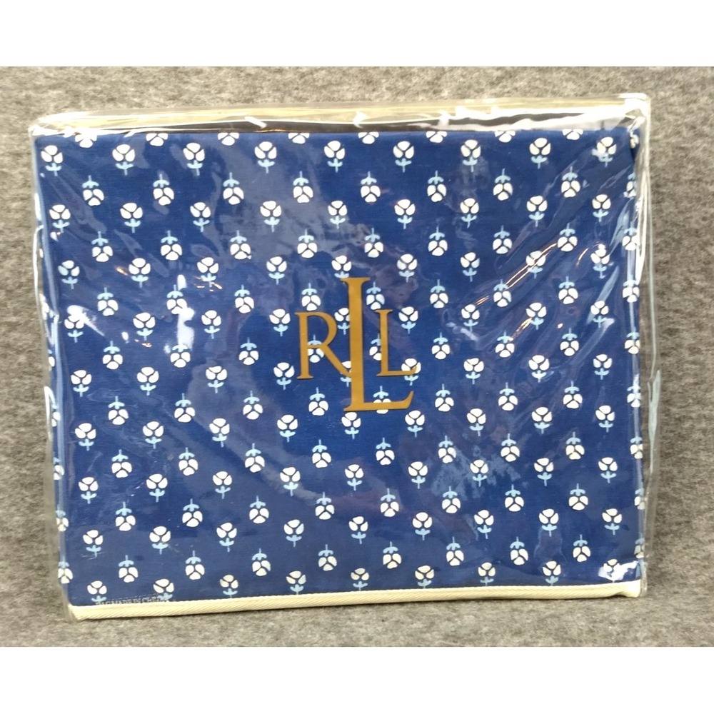 Ralph Lauren Cote D'Azur Twin Flat Sheet Indigo Floral Cotton 350TC Italy NEW - Picture 13 of 13